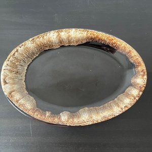 Vintage Pfaltzgraff Brown Drip #7 Oval Serving Platter Plate 12"